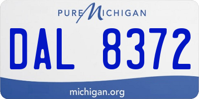 MI license plate DAL8372
