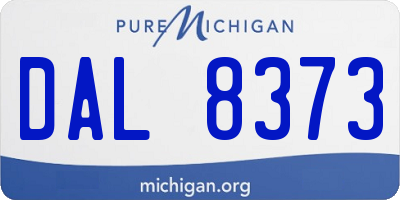 MI license plate DAL8373
