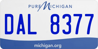 MI license plate DAL8377