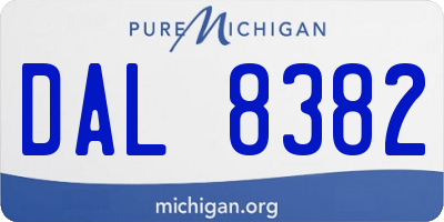 MI license plate DAL8382