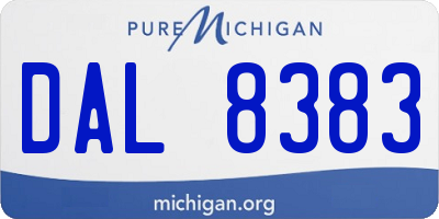 MI license plate DAL8383