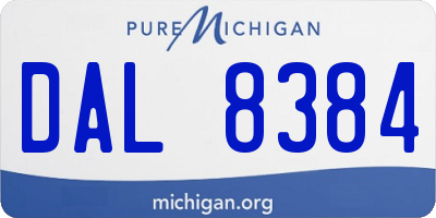 MI license plate DAL8384