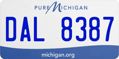 MI license plate DAL8387