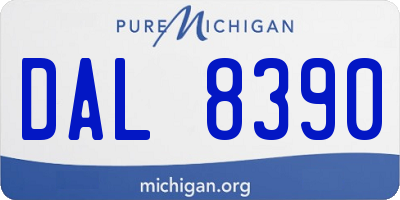 MI license plate DAL8390