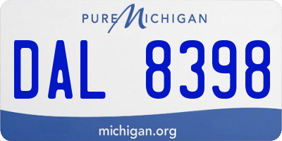 MI license plate DAL8398