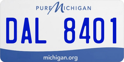 MI license plate DAL8401