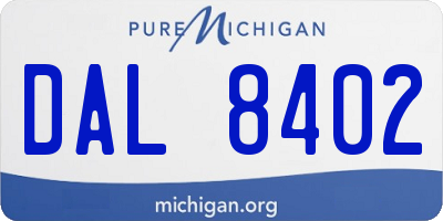 MI license plate DAL8402