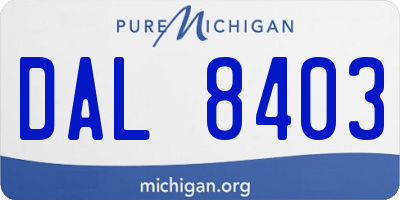 MI license plate DAL8403