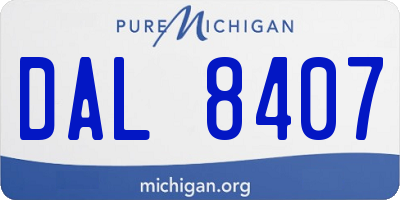 MI license plate DAL8407