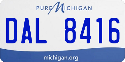 MI license plate DAL8416