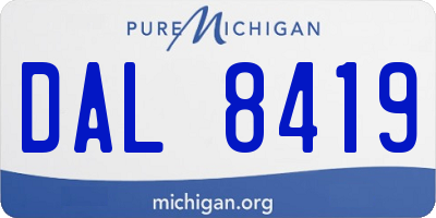 MI license plate DAL8419