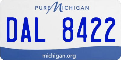 MI license plate DAL8422