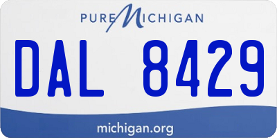 MI license plate DAL8429
