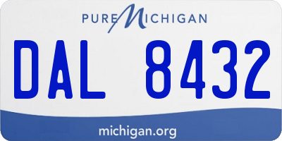 MI license plate DAL8432