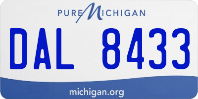 MI license plate DAL8433