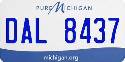 MI license plate DAL8437