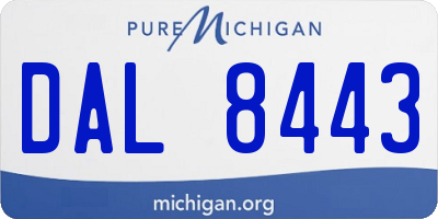 MI license plate DAL8443