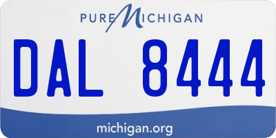 MI license plate DAL8444