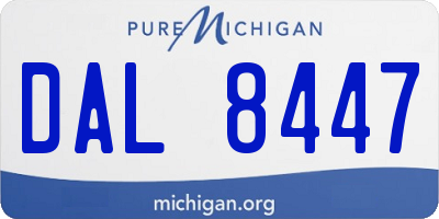 MI license plate DAL8447