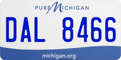 MI license plate DAL8466