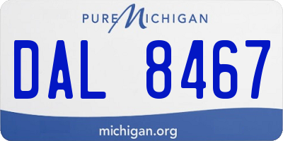 MI license plate DAL8467