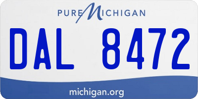 MI license plate DAL8472