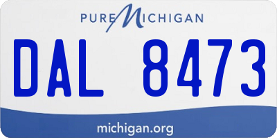 MI license plate DAL8473