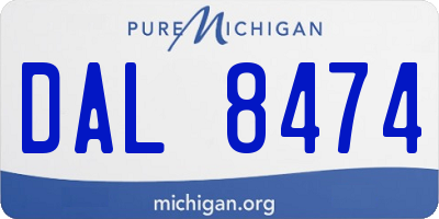 MI license plate DAL8474