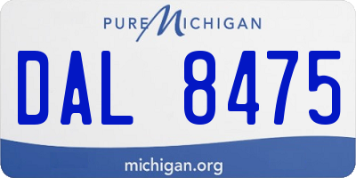 MI license plate DAL8475