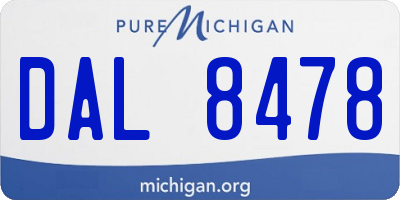 MI license plate DAL8478