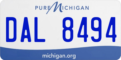 MI license plate DAL8494