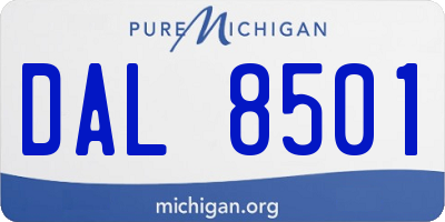 MI license plate DAL8501