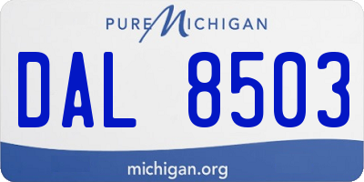 MI license plate DAL8503