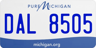 MI license plate DAL8505