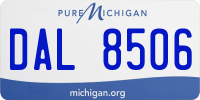 MI license plate DAL8506