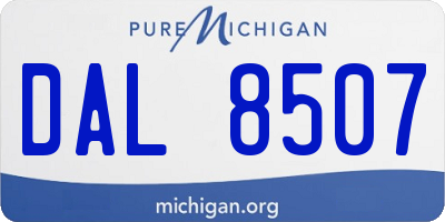MI license plate DAL8507