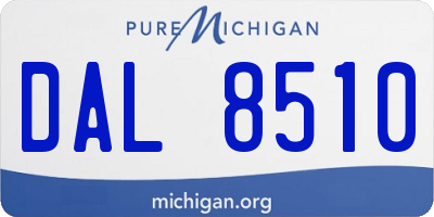 MI license plate DAL8510
