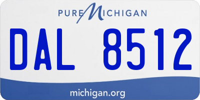 MI license plate DAL8512