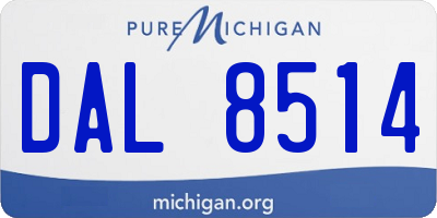 MI license plate DAL8514