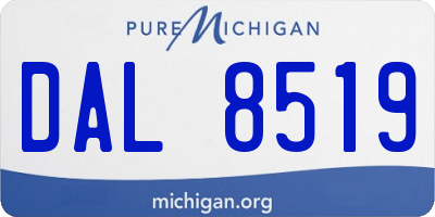 MI license plate DAL8519