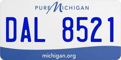 MI license plate DAL8521