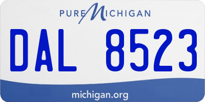 MI license plate DAL8523