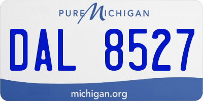 MI license plate DAL8527
