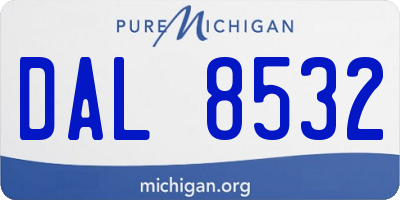 MI license plate DAL8532