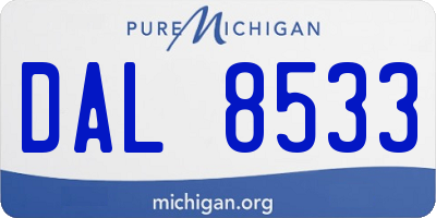MI license plate DAL8533