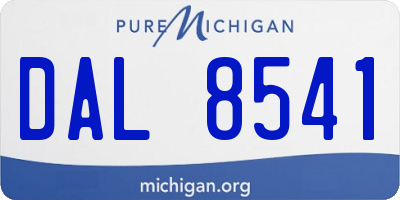 MI license plate DAL8541