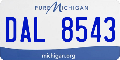 MI license plate DAL8543