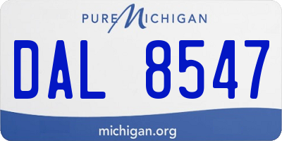 MI license plate DAL8547