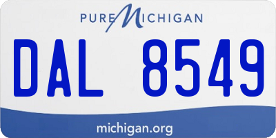 MI license plate DAL8549