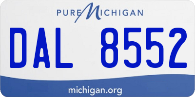 MI license plate DAL8552